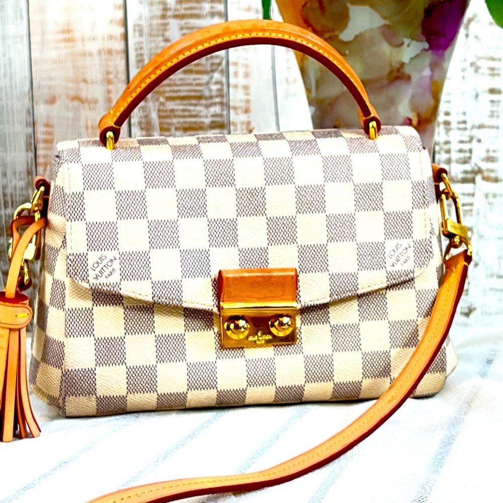 Louis Vuitton Cream and Tan Crossbody Bag